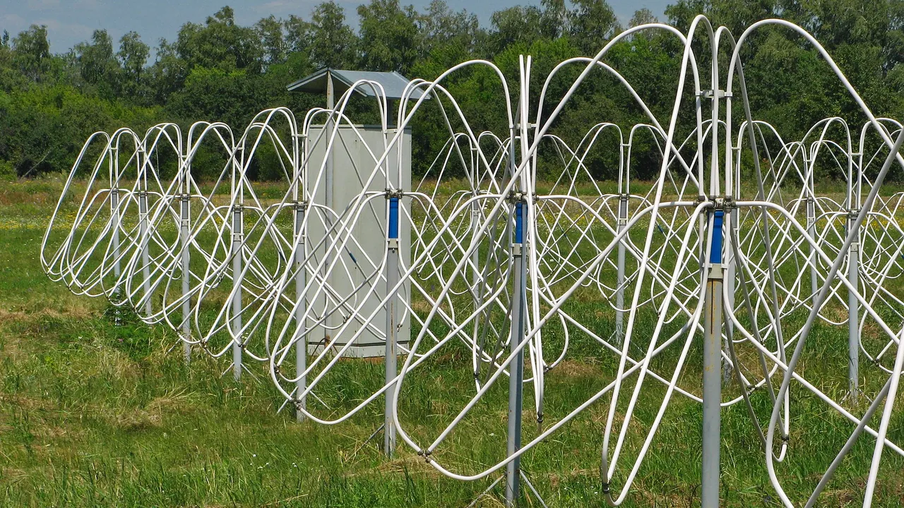 Active dipoles of low-frequency Giant Ukrainian Radio Telescope (GURT) phased array. Kharkiv oblast, Ukraine